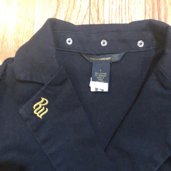 ROCAWEAR Y2K VINTAGE black denim suit Pantsuit  Denim Set Jacket L  / Jeans 7 - Picture 6 of 17